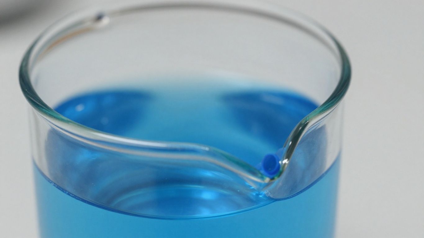 Close-up of a beaker with a seal for water testing accuracy.