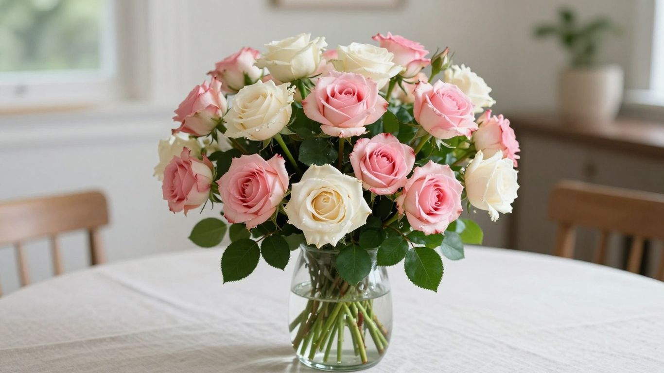Fresh rose bouquet arranged for local delivery