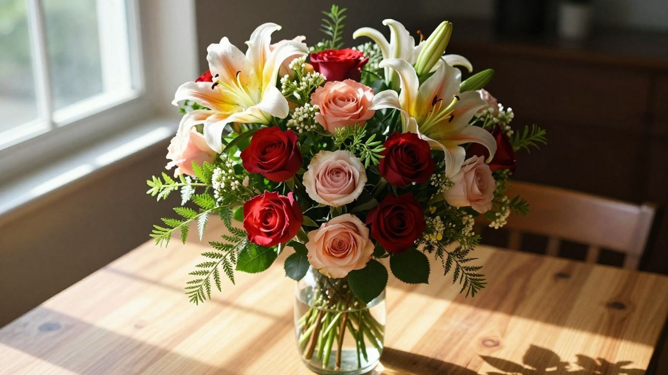 A vibrant bouquet of fresh flowers