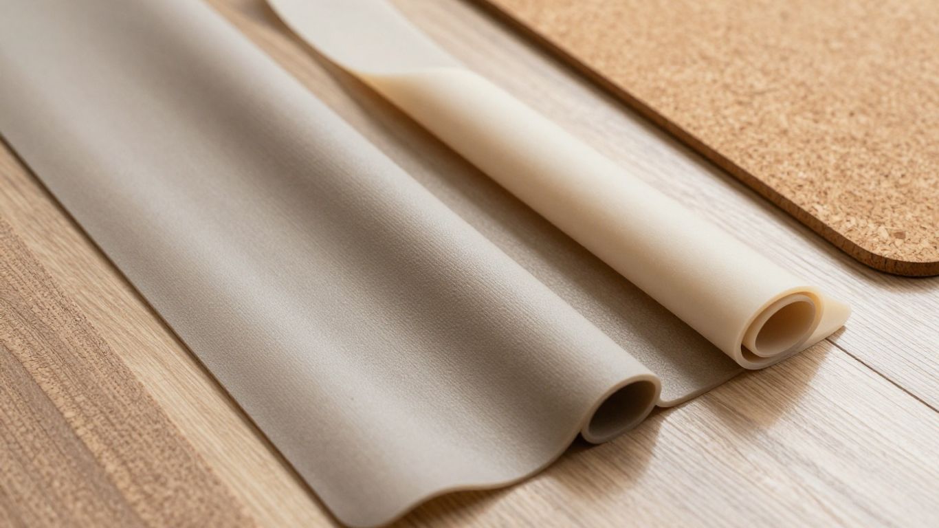 Close view of textured yoga mats in natural materials
