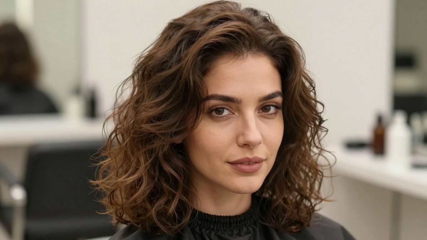 Woman with healthy hair, hormone therapy concept.