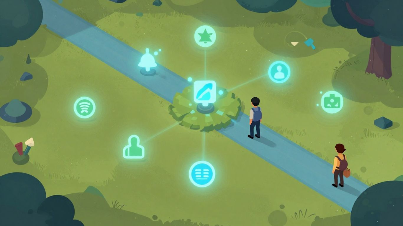 Navigating entertainment support with game-like visuals.