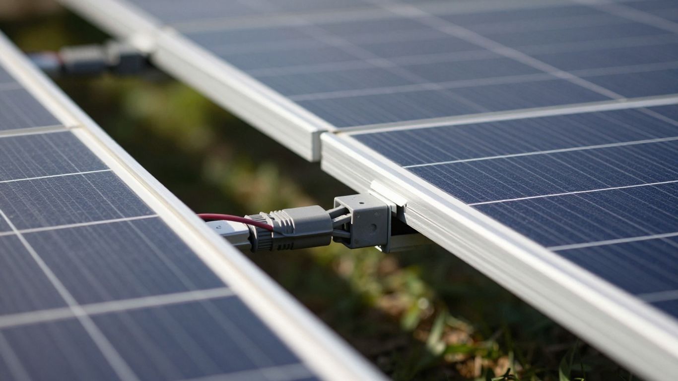 Panneaux solaires connectés en parallèle, fils visibles