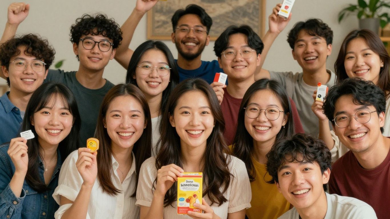 Personas sonriendo y compartiendo productos de bHIP.