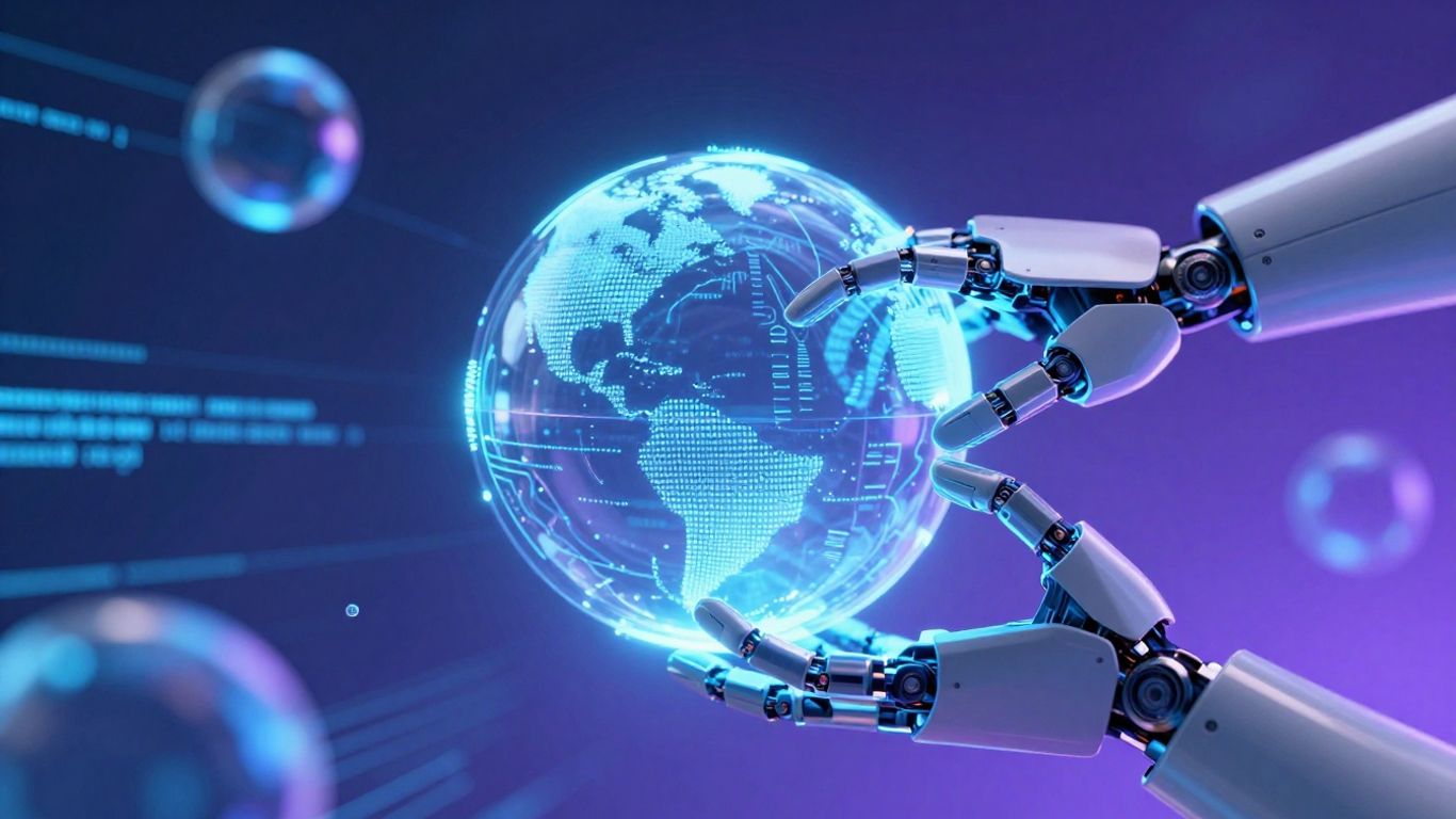 Futuristic AI content creation concept