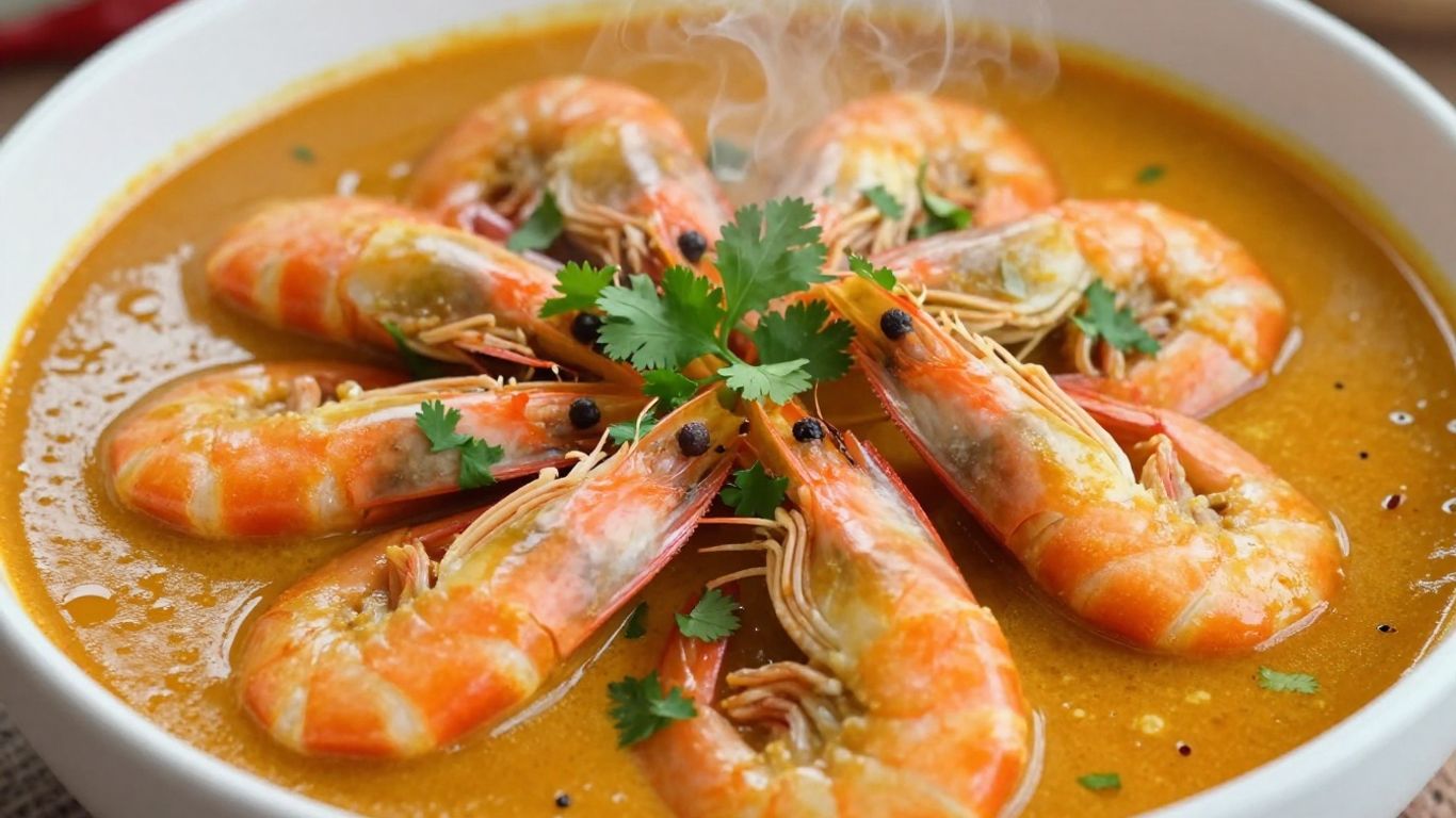 Authentic Goan shrimp curry in a bowl with cilantro.
