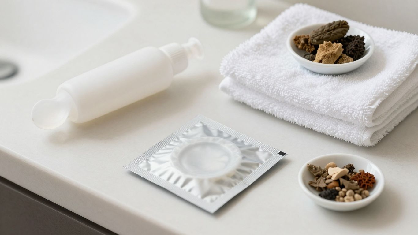 Condom package and clean body-safe toy