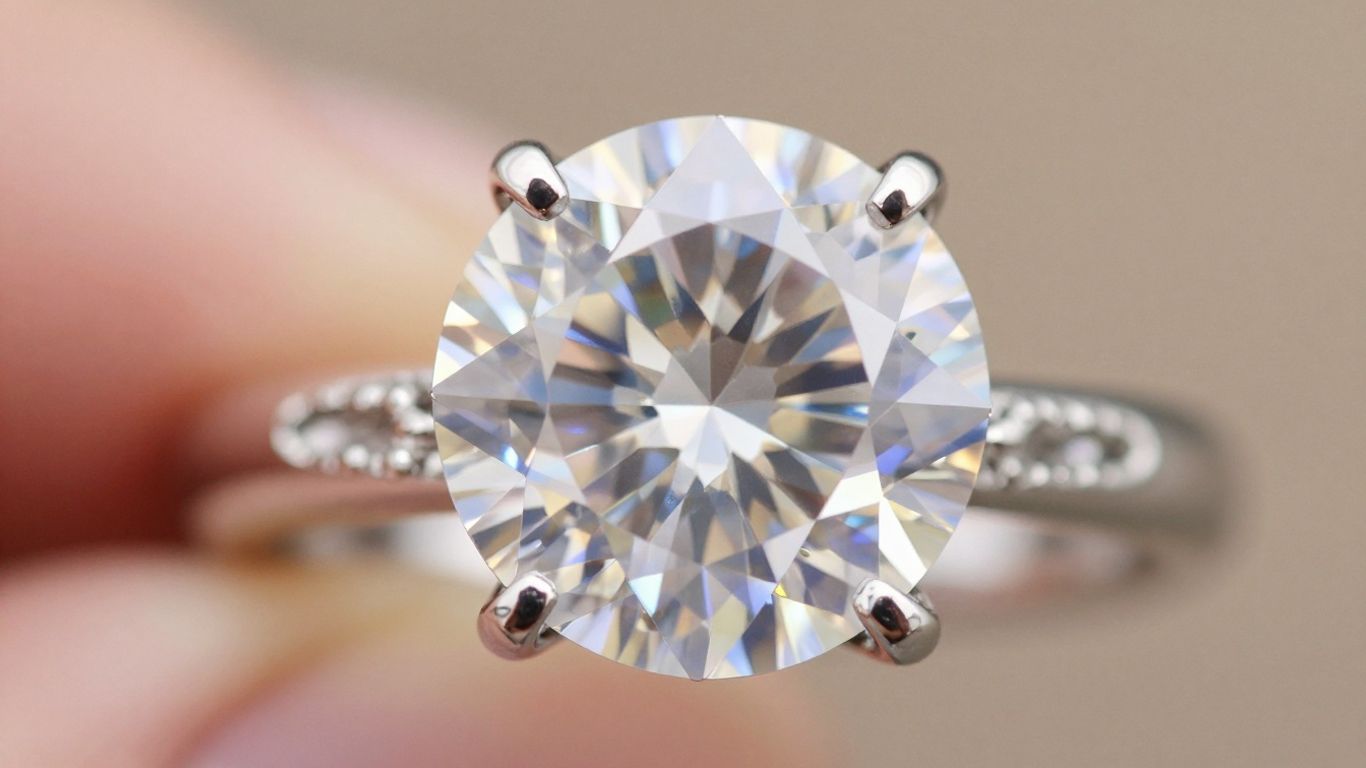Sparkling diamond ring with intricate craftsmanship.