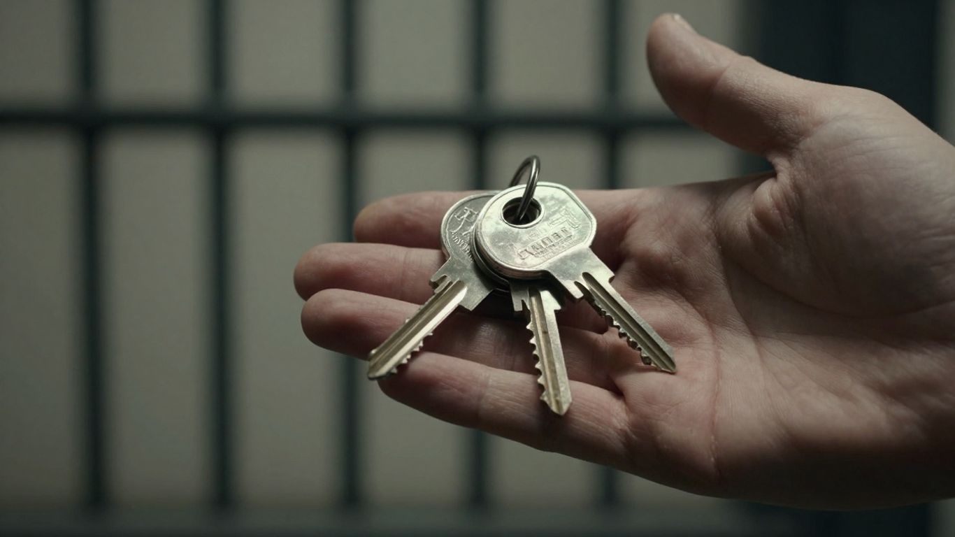 Keys symbolizing freedom from jail in California.