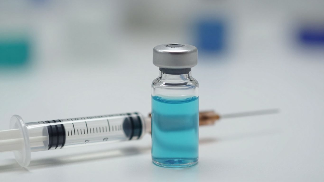 Syringe and GHK-Cu vial for peptide injection.