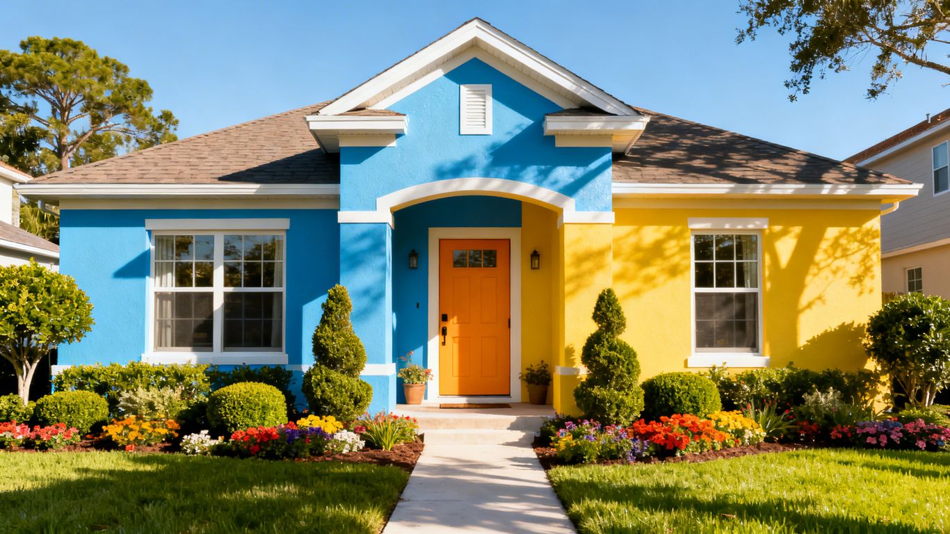 House exterior with new, vibrant paint and landscaping.