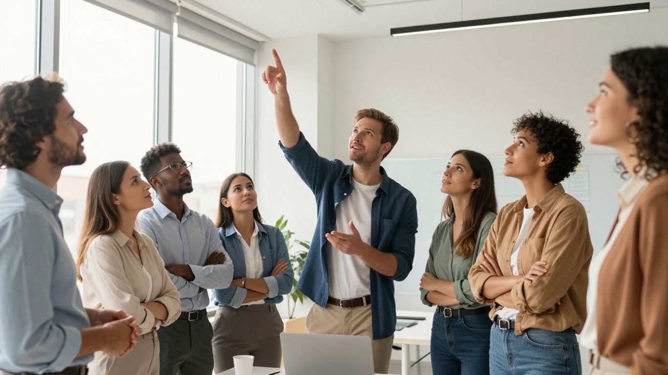 Sales leaders guiding team towards success