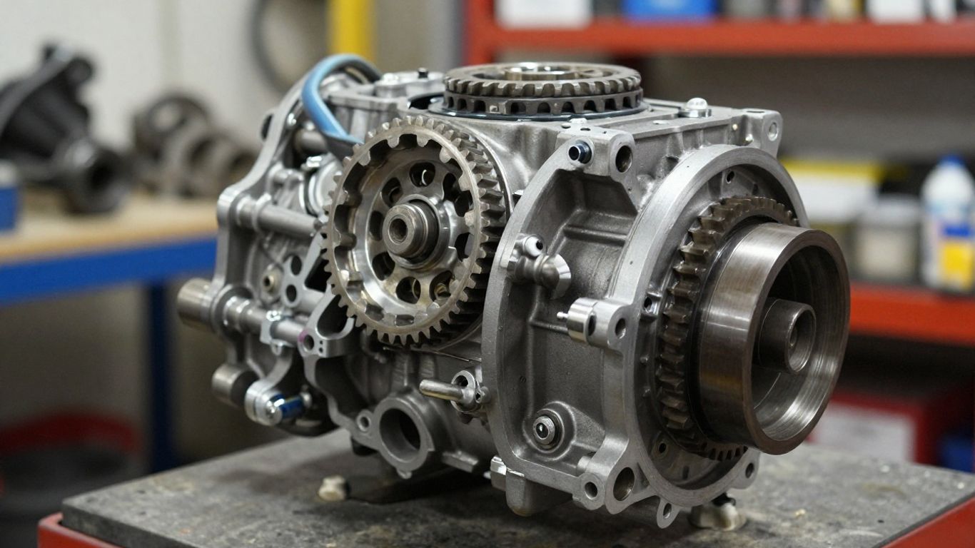 Used car transmission at a Canberra auto wrecking yard.