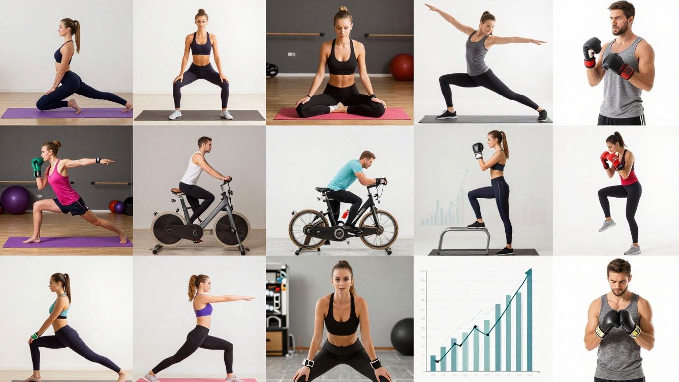 Fitness and business growth montage.