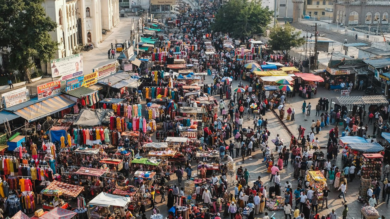 Colorful street scene during a guided walking food tour