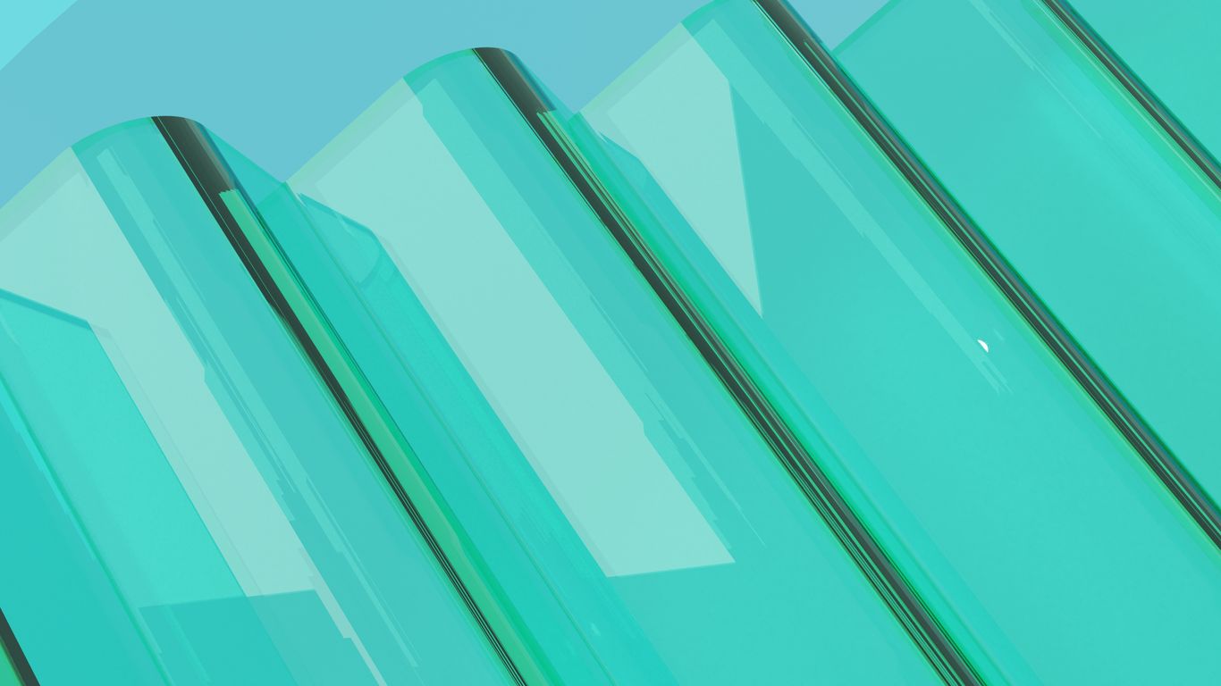 Abstract teal background with angled lines.