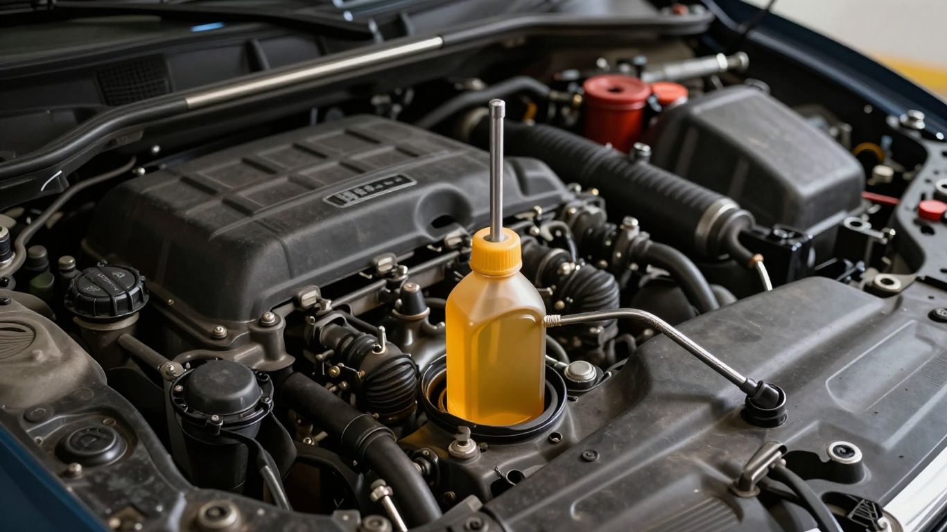 Renault engine oil bottles beside a dipstick