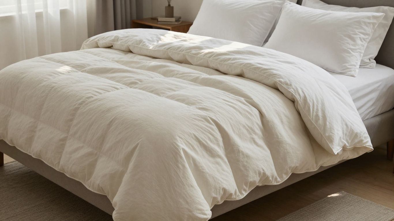 Plush Brooklinen comforter on a neatly made bed.