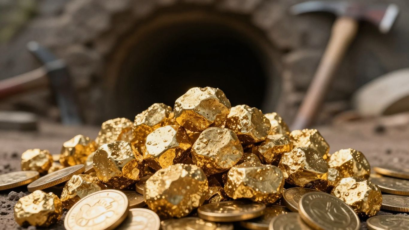 أسهم شركات تعدين الذهب، وسبائك الذهب، والعملات المعدنية.