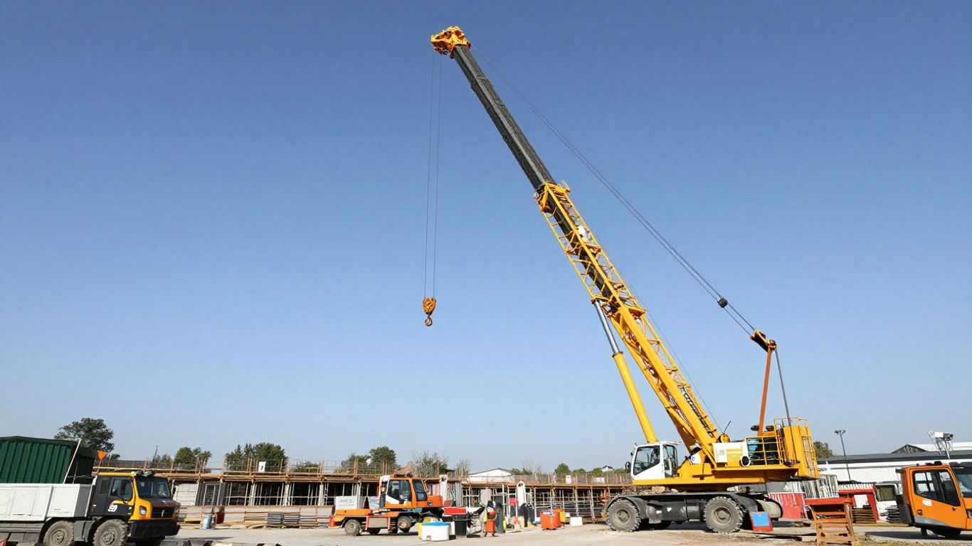 Crane operating on a construction site.