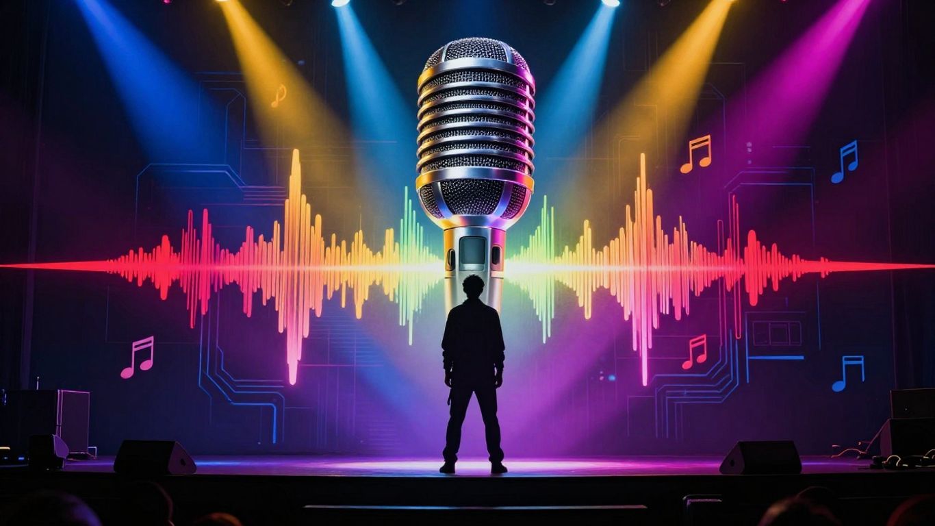 AI singing vocals concept art