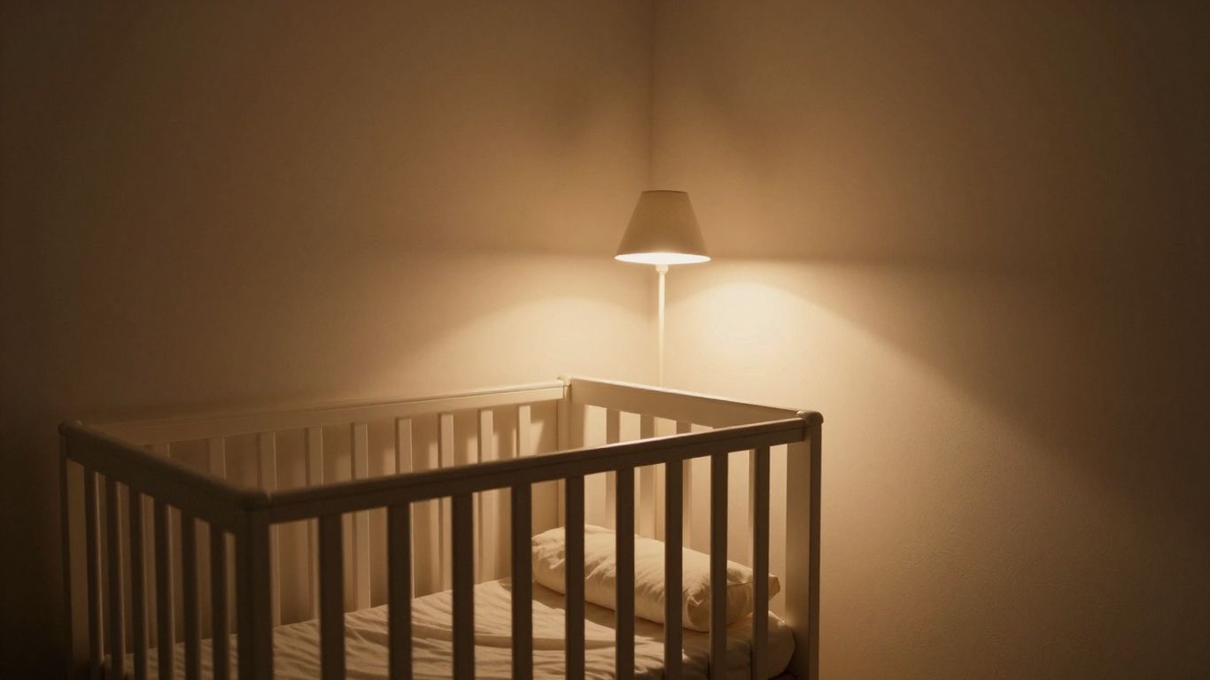 Luz cálida junto a cuna infantil