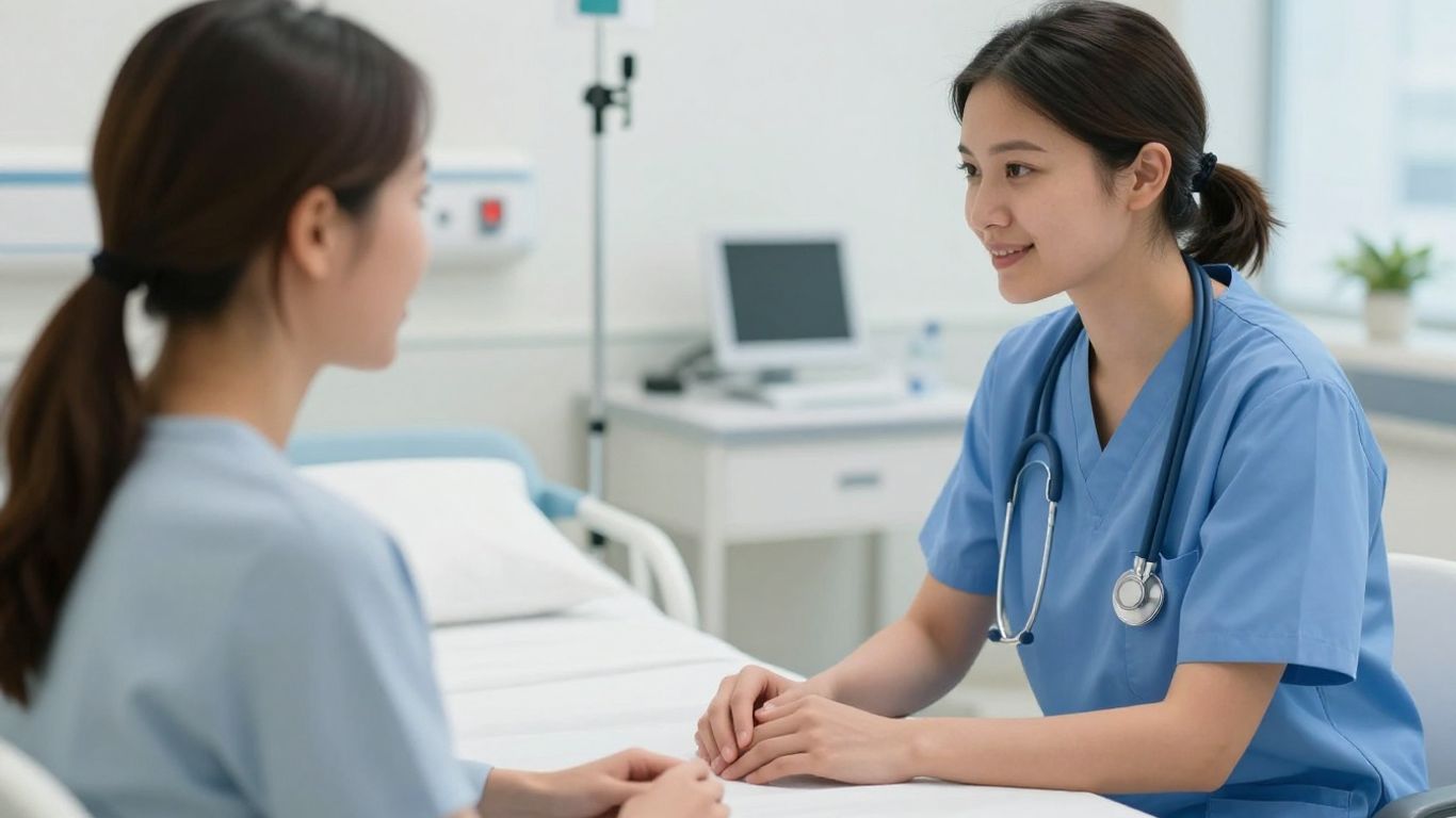 Mental health nurse providing care in Australian hospital.