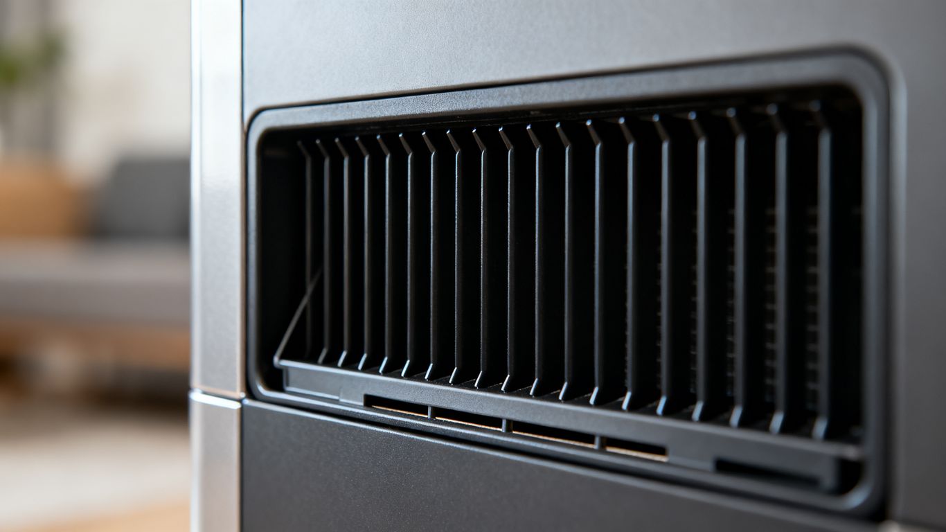 The back of a dehumidifier showing airflow vents
