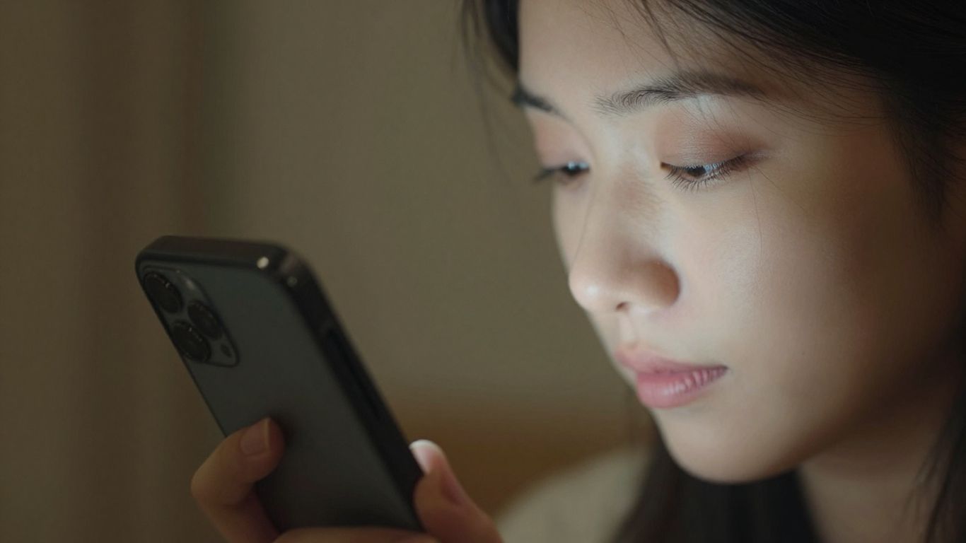 Person recording a voice journal on their phone.