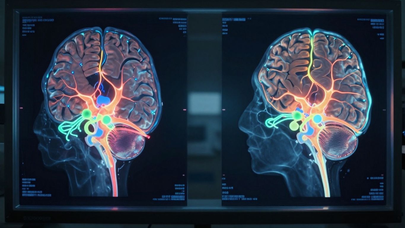 Physiological scans showing brain region enhancement