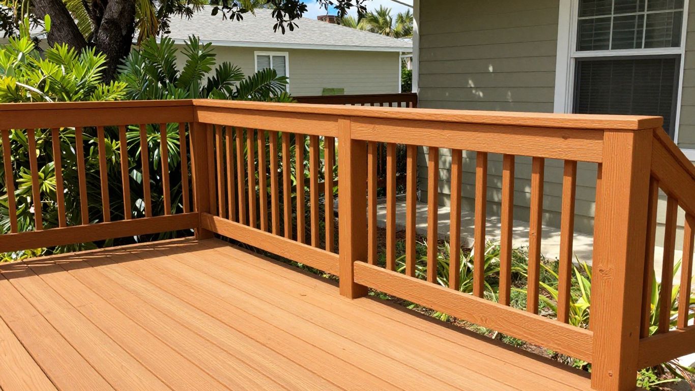 Newly painted wooden deck in Orlando, Florida.