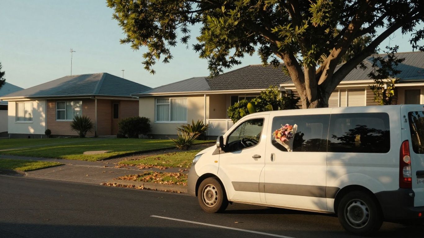 Florist delivery van travelling through Altona streets