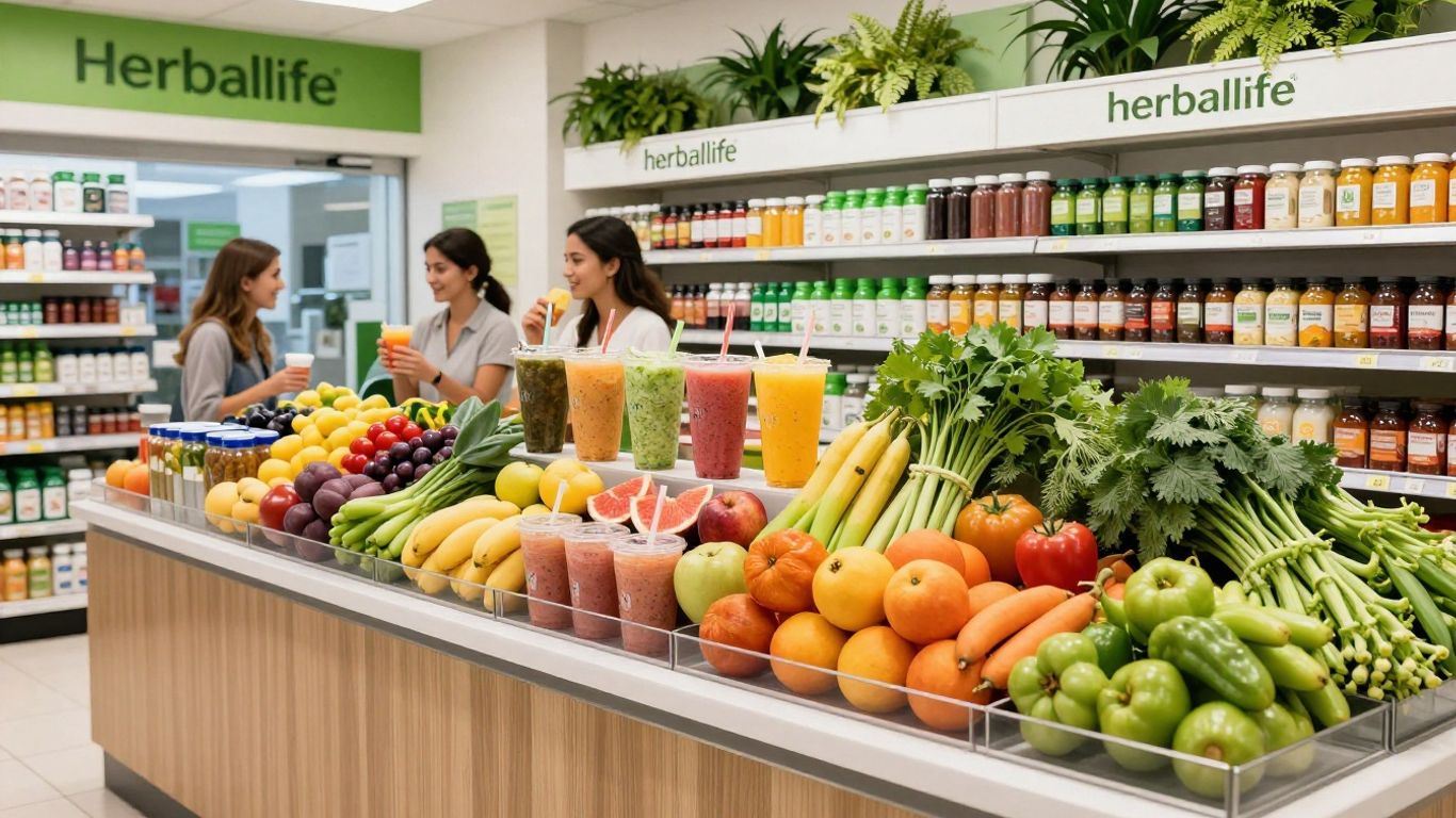 People enjoying shakes in a lively nutrition club.