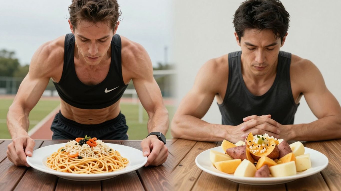 Runner with carbs, resting person with carbs.