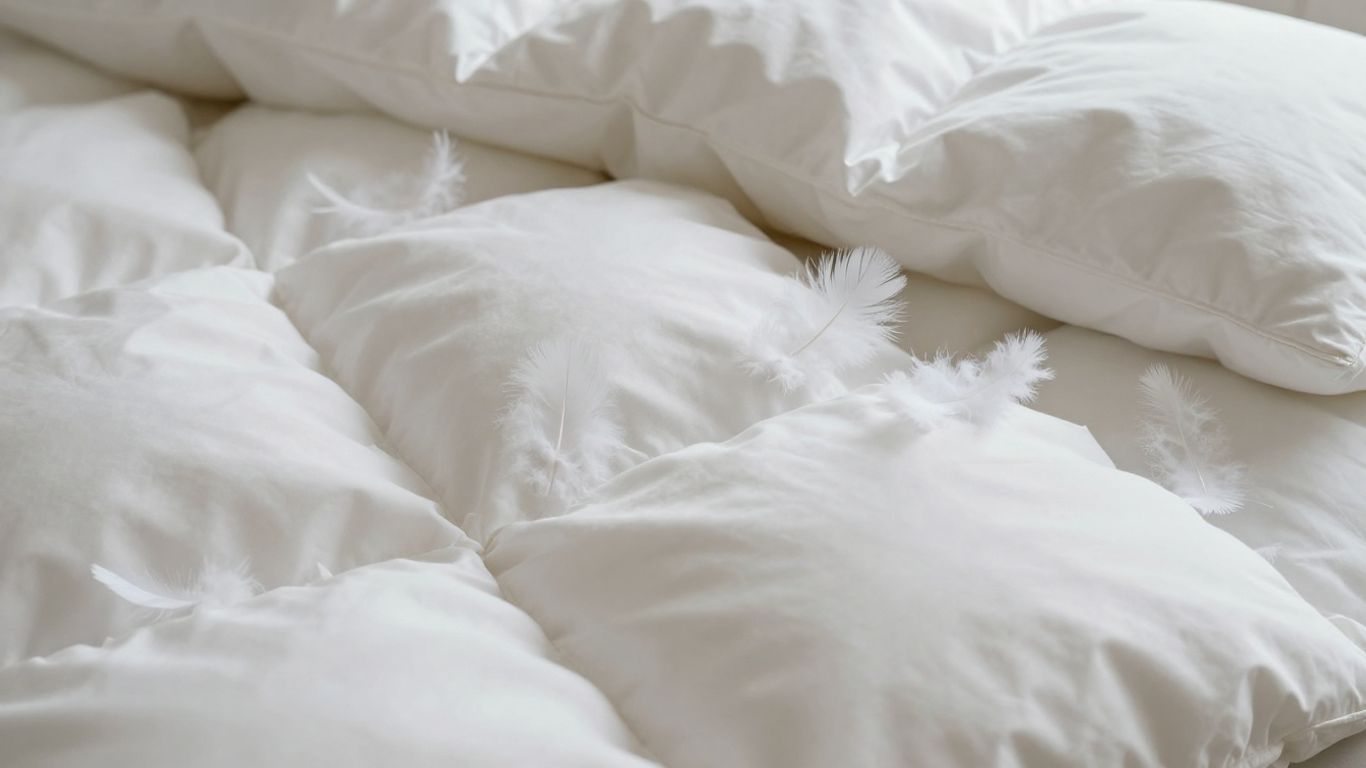 Fluffy white down comforter texture