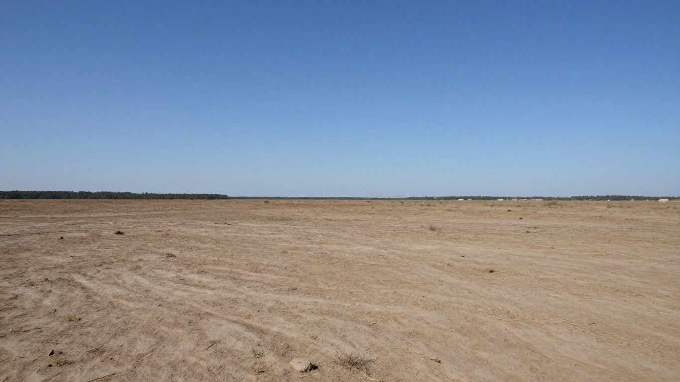 Vast undeveloped land parcel under a clear sky.