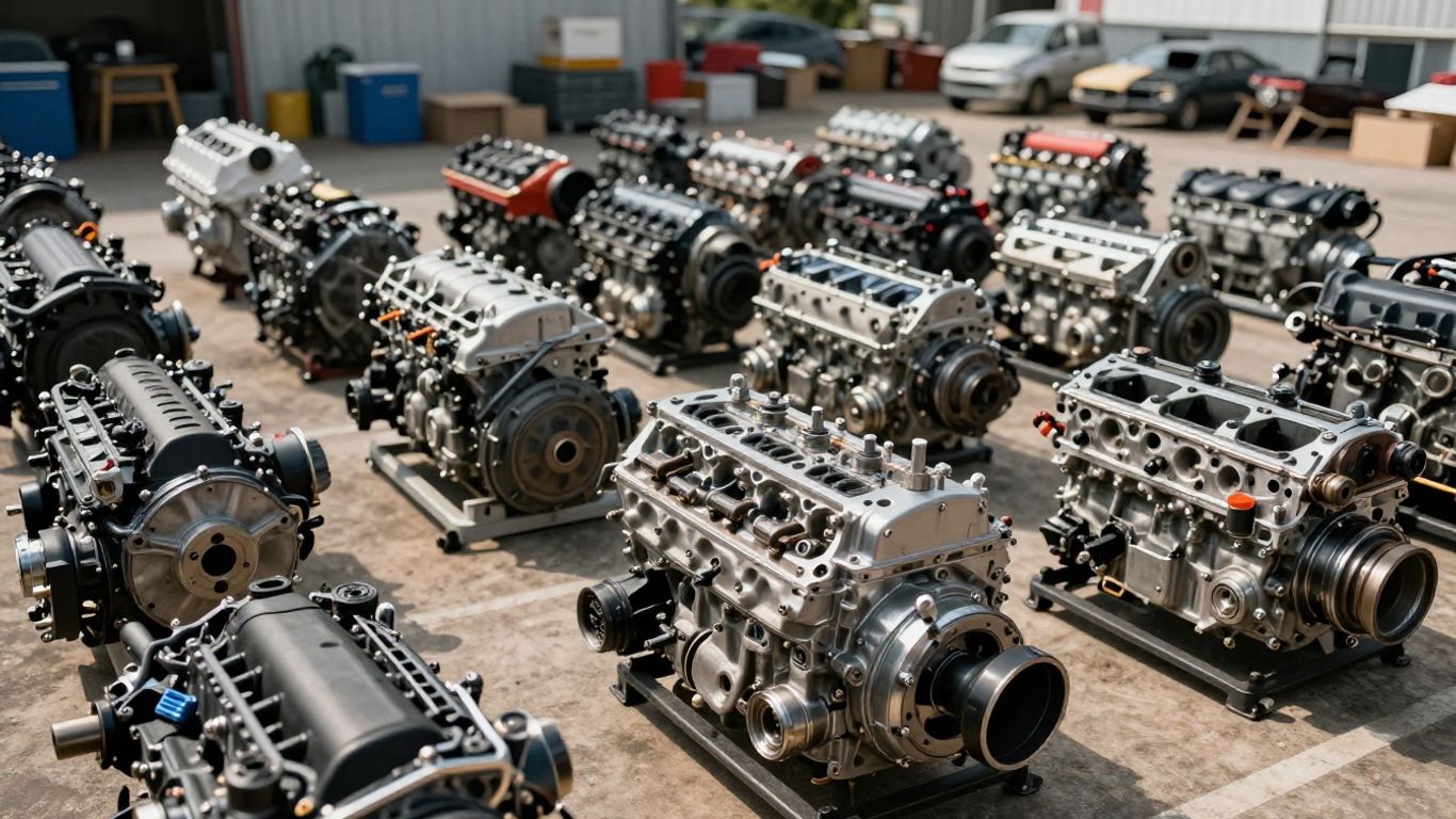 Used car engines for sale in Ipswich lot.
