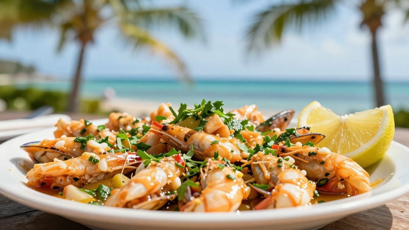 Greenmount Surf Club seafood dish with ocean view