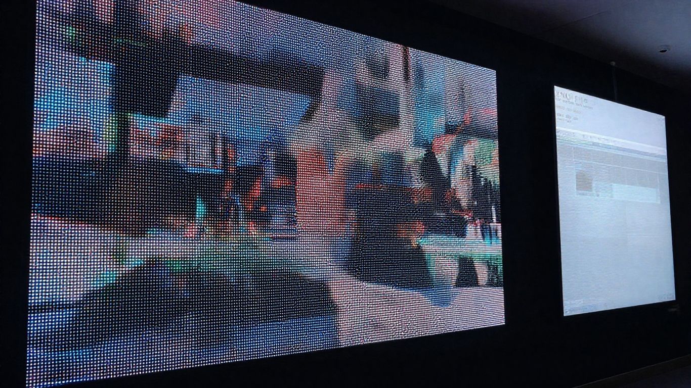 LED and LCD video walls side-by-side comparison.