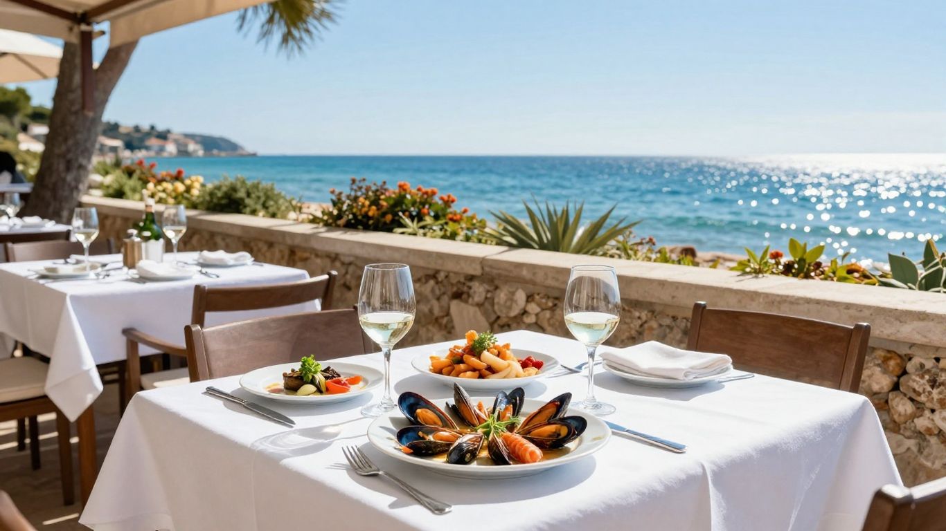 Outdoor dining at La Table De La Mer, Cap d'Agde