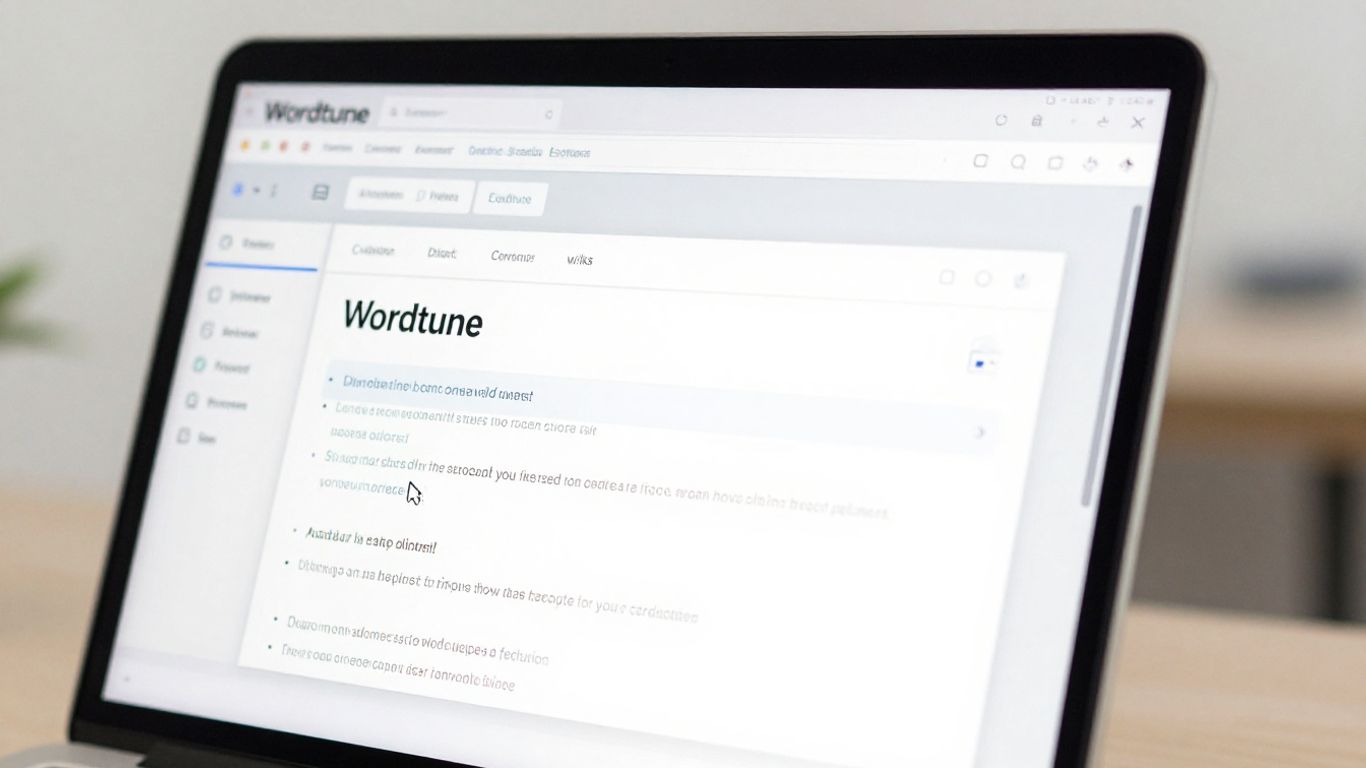 Wordtune Editor on a laptop screen.