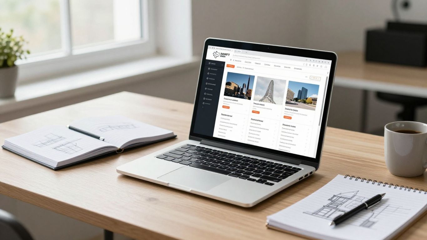 Professional workspace with strategic materials