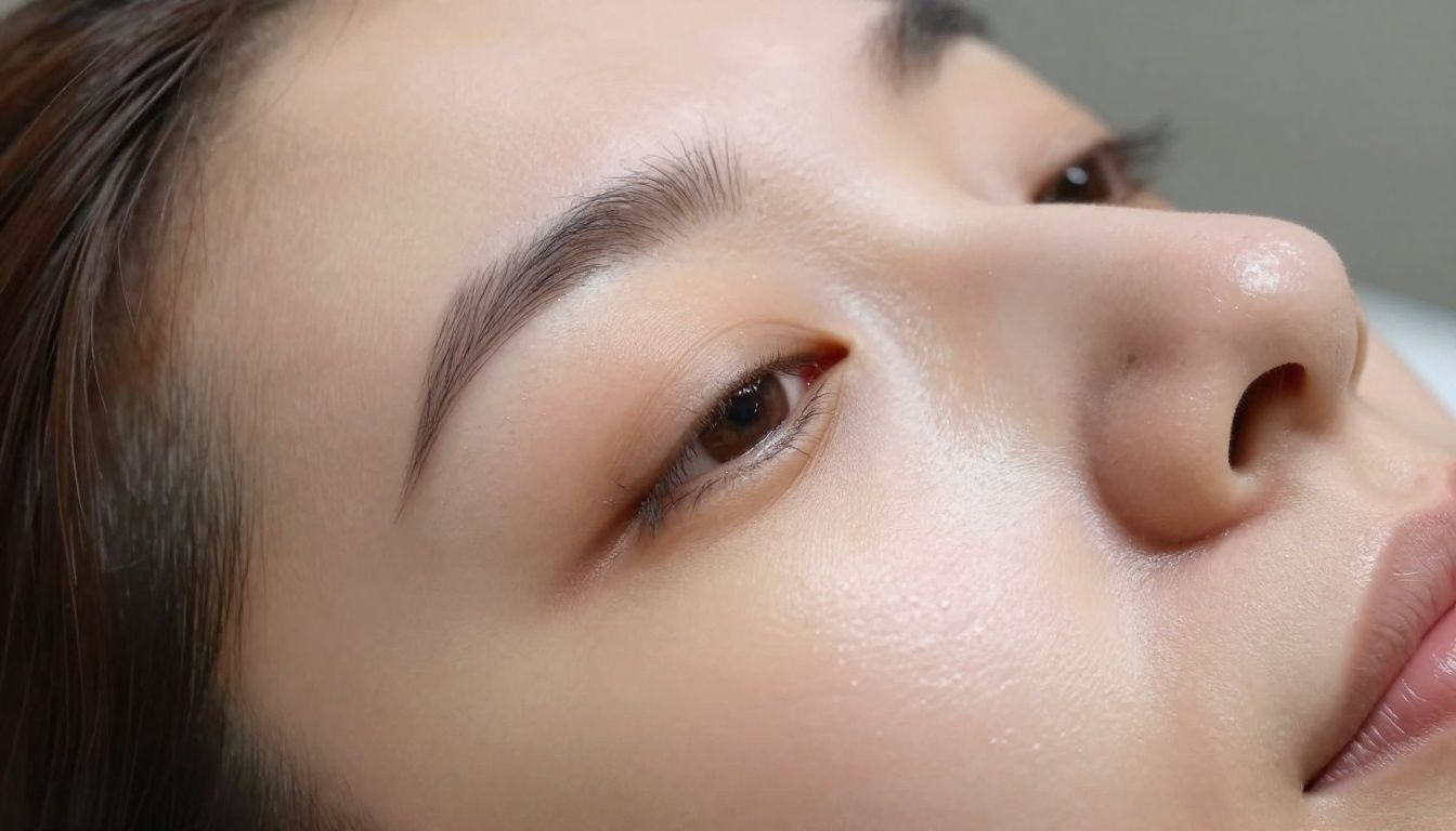 A close-up of natural skin texture showing clarity and radiance after a professional treatment
