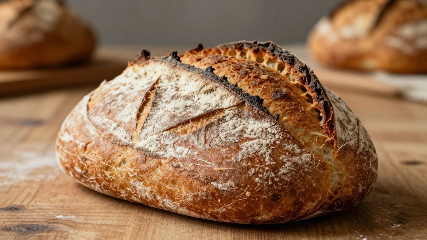 Poilâne sourdough bread on a wooden table
