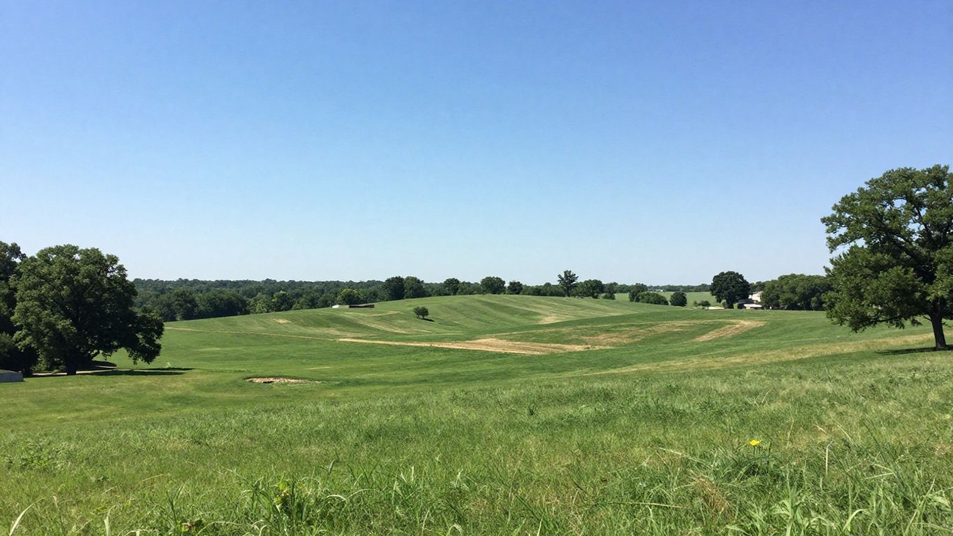 Kansas City, KS land with rolling green hills.