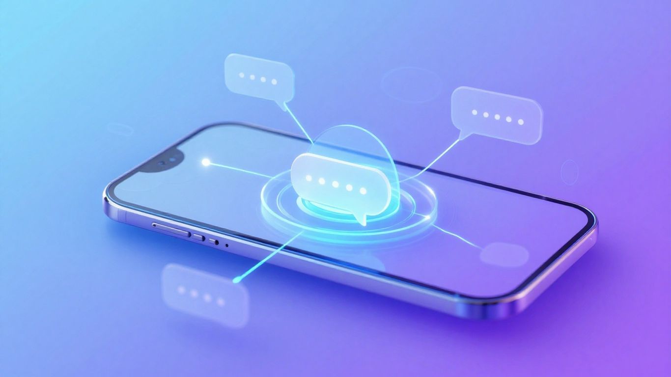 AI chat interface with glowing digital connections