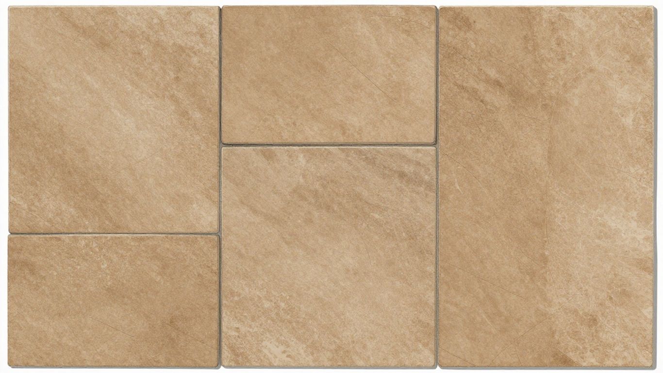 Boceto de baldosas de Travertino Noce con tonos marrones terrosos.