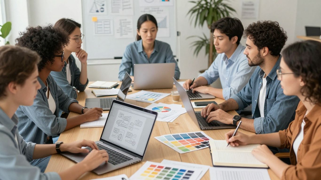 Team planning a website redesign strategy