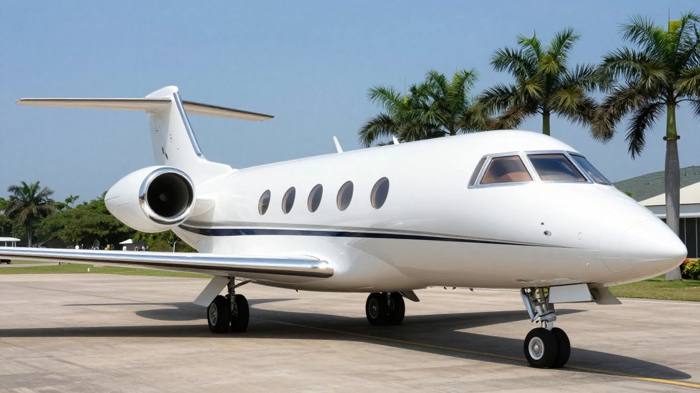 Private jet on a Nigerian tarmac