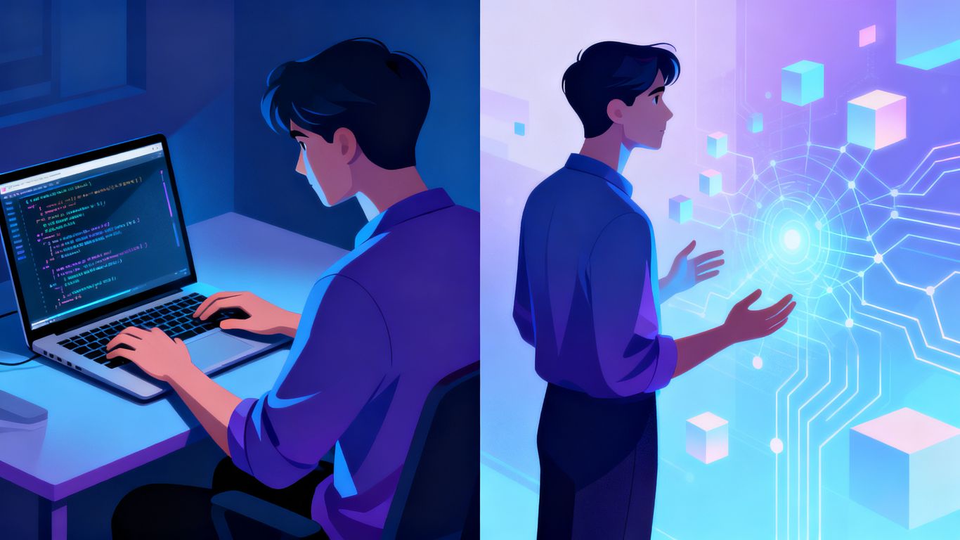 Coding to prompting career pivot visual